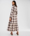 Robe chemise longue en viscose à carreaux femme